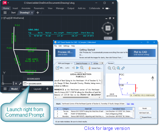 Quickly plot deeds right from AutoCAD or Civil 3D