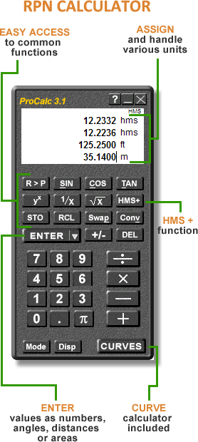 ProCalc Surveyors RPN calculator