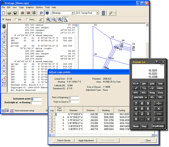 ProCogo-LT, affordable coordinate geometry.