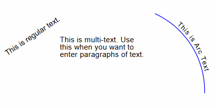 Text, multi-text, and arc text.